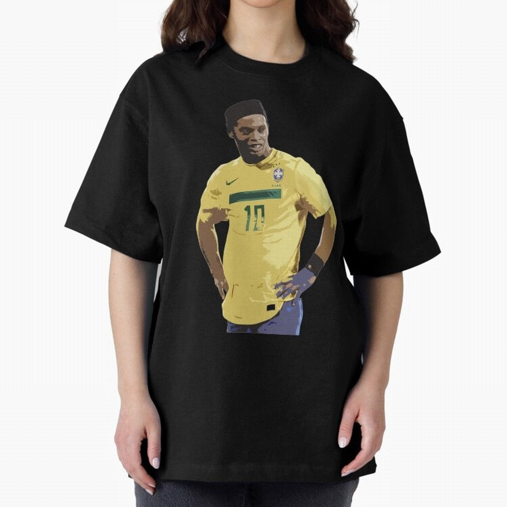 Ronaldinho Brazil Joga Bonito Classic T-Shirt Capture Stadium Memories from Global Football Passion for FIFA World Cup 2026 Group Stage, Capturing Haaland and Mbappe, Brazil, Portugal and Argentina, Vintage Soccer Flavor, Modern Football Stars,