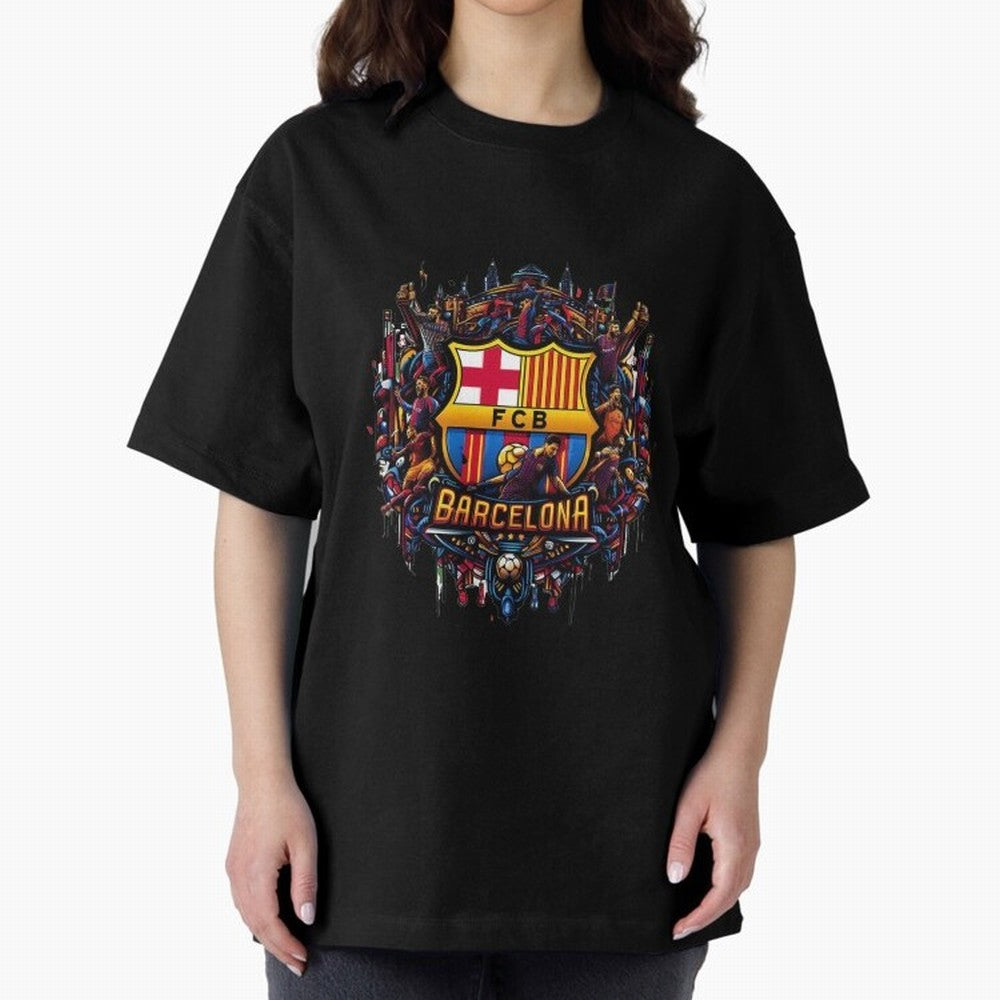 Barcelona - the temple of soccer Oversized T-Shirt Make Every Match About the FIFA World Cup 2026 Journey through Neymar, Haaland and Cristiano Ronaldo Highlights, Portugal, Spain and Germany Pride, Stadium Chants, National Pride, Trophy Dreams and