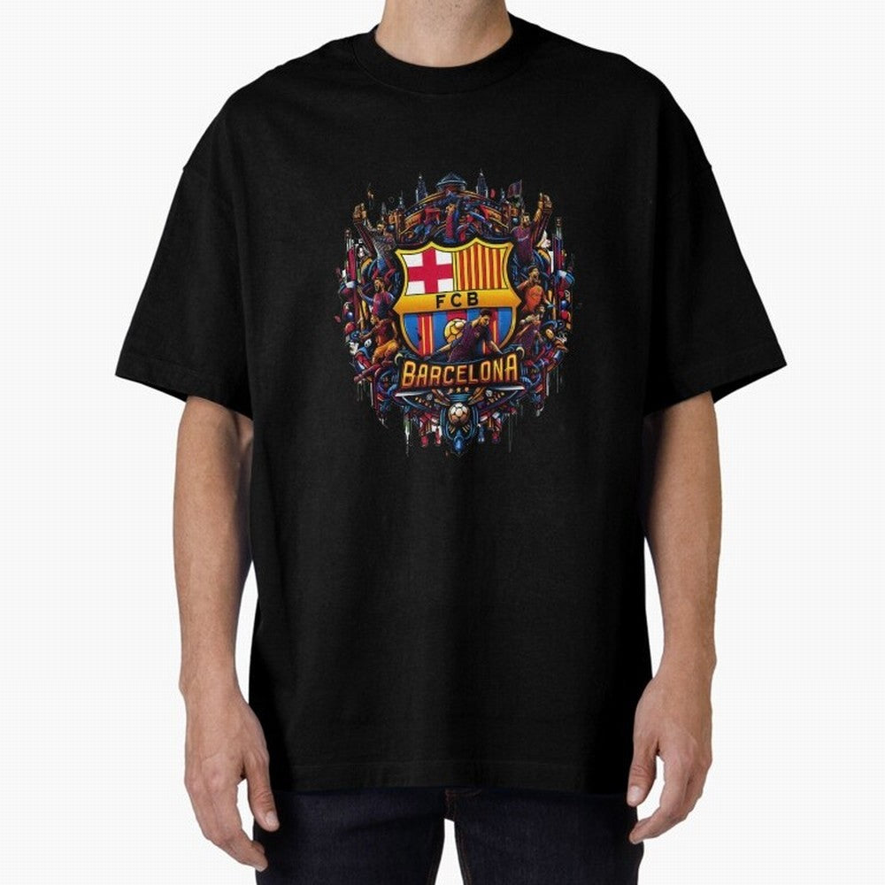 Barcelona - the temple of soccer Oversized T-Shirt Make Every Match About the FIFA World Cup 2026 Journey through Neymar, Haaland and Cristiano Ronaldo Highlights, Portugal, Spain and Germany Pride, Stadium Chants, National Pride, Trophy Dreams and