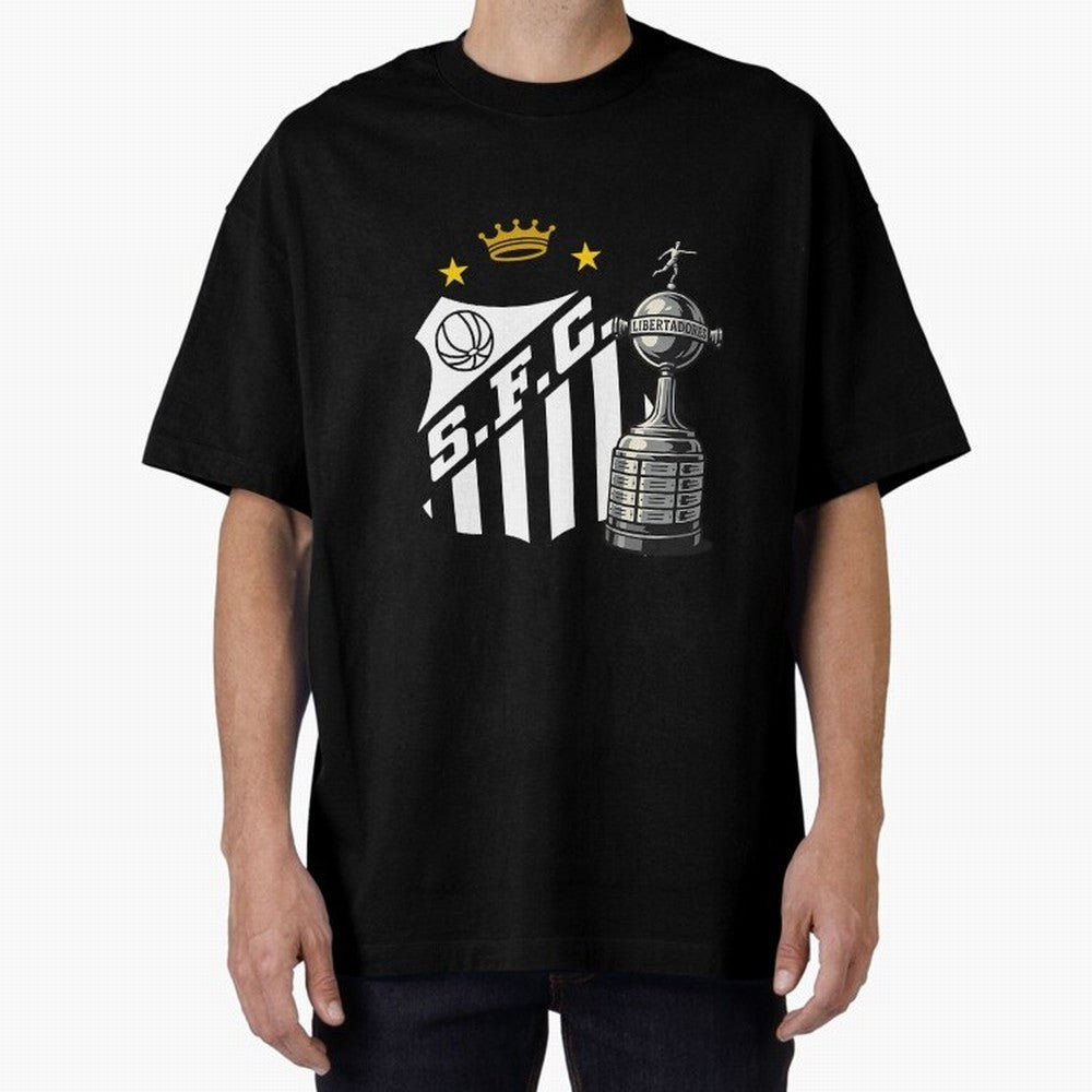 Santos Of Brazil With The Libertadores Cup Oversized T-Shirt Bring Match Day Fire to FIFA World Cup 2026 Filled with Haaland and Mbappe, England, France and Netherlands Energy, Sports Nostalgia, International Competition, Famous Players and