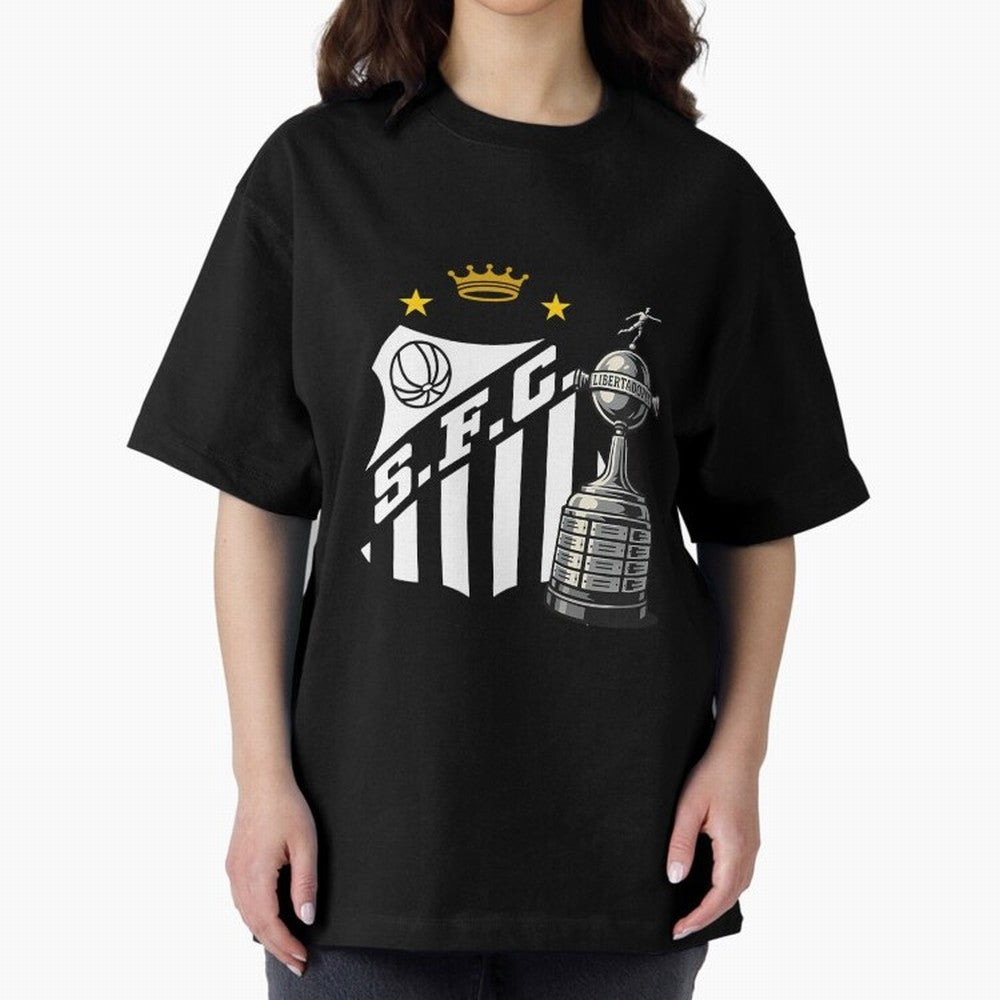 Santos Of Brazil With The Libertadores Cup Oversized T-Shirt Bring Match Day Fire to FIFA World Cup 2026 Filled with Haaland and Mbappe, England, France and Netherlands Energy, Sports Nostalgia, International Competition, Famous Players and