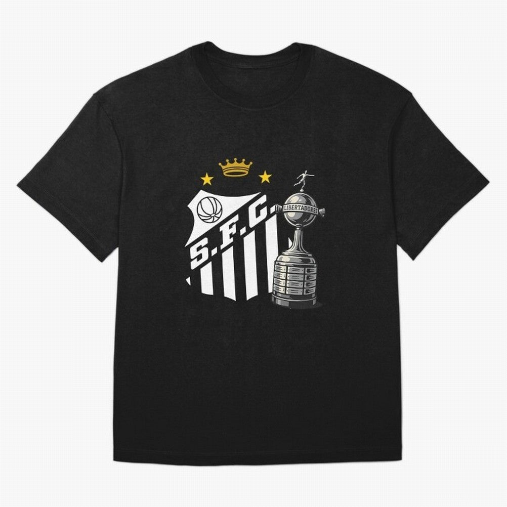 Santos Of Brazil With The Libertadores Cup Oversized T-Shirt Bring Match Day Fire to FIFA World Cup 2026 Filled with Haaland and Mbappe, England, France and Netherlands Energy, Sports Nostalgia, International Competition, Famous Players and