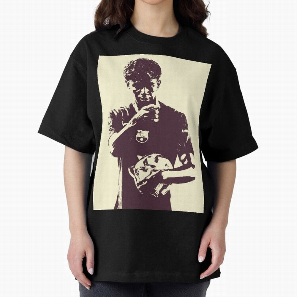 Lamine Yamal black and white Oversized T-Shirt Support the Legends of FIFA World Cup 2026 USA Canada Mexico Highlighting Haaland and Mbappe, England and Germany Energy, Football History, Final Match Energy, Crowd Noise and Once in a Lifetime