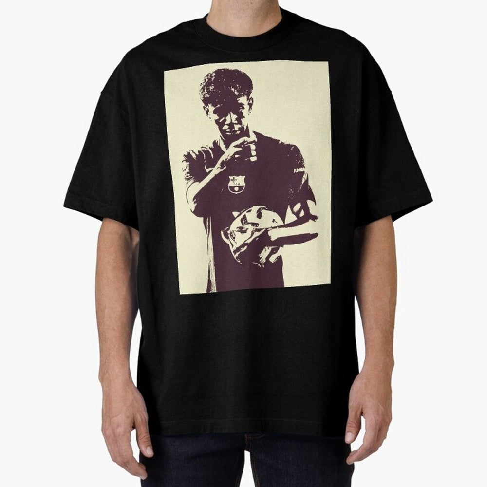 Lamine Yamal black and white Oversized T-Shirt Support the Legends of FIFA World Cup 2026 USA Canada Mexico Highlighting Haaland and Mbappe, England and Germany Energy, Football History, Final Match Energy, Crowd Noise and Once in a Lifetime
