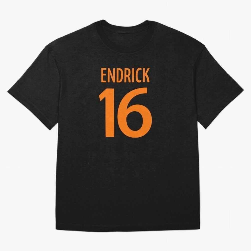 Football Player #16 | Soccer Sports (Orange Design) Classic T-Shirt Show Up for the Glory of Global Football Passion for FIFA World Cup 2026, Capturing Neymar, Spain and Netherlands, Match Day Excitement, Supporter Culture, Golden Goals and Global