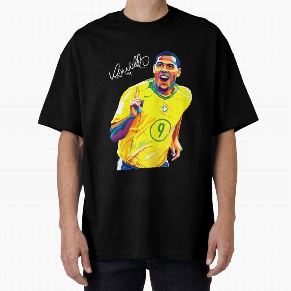 Ronaldo 9 Wpap Pop Art Oversized T-Shirt Show Up for the Glory of FIFA World Cup 2026 USA Canada Mexico for Fans of Messi, CR7 and Mbappe and England and Germany, Bringing Retro Football Energy, Iconic Rivalries, Trophy Chase Drama and Stadium