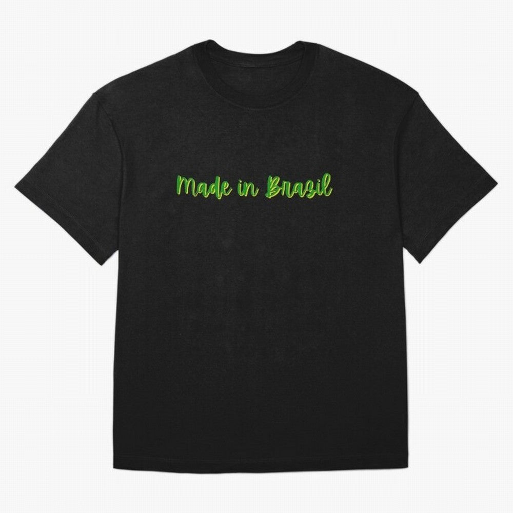 Made in Brazil Oversized T-Shirt Show Support during FIFA World Cup 2026 Group Stage for Fans of Messi, Neymar and Mbappe and Brazil, Bringing Championship Spirit, Famous Goals, Roaring Crowds and International Football Unity; Ideal for Passionate