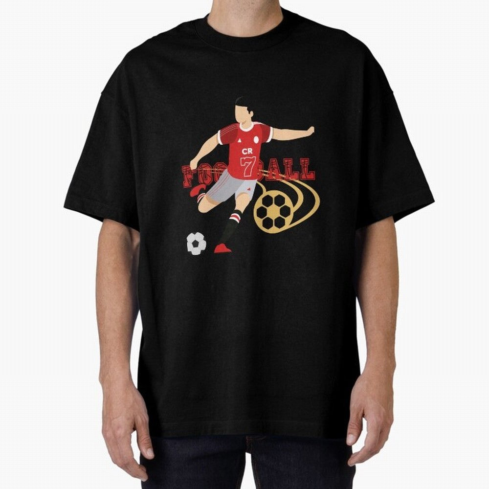 Ronaldo Football Icon Oversized T-Shirt Elevate the FIFA World Cup 2026 Journey through Messi and Cristiano Ronaldo Highlights, France and Portugal Pride, Retro Football Energy, Iconic Rivalries, Trophy Chase Drama and Stadium Atmosphere; Perfect