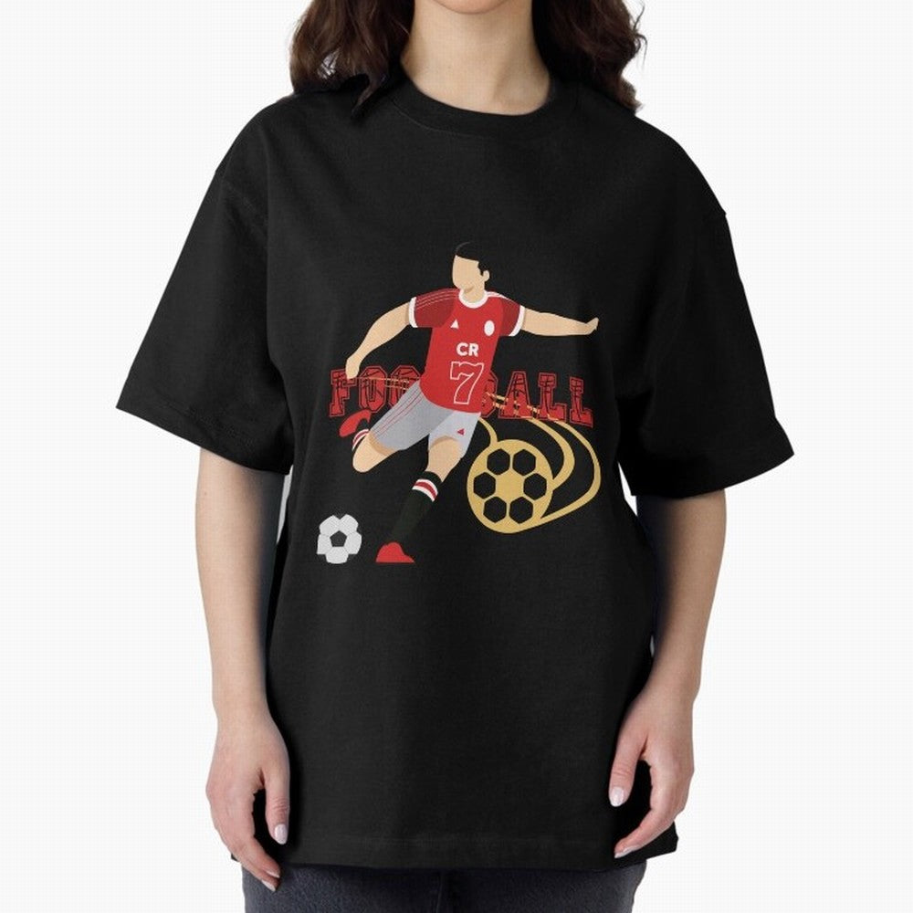 Ronaldo Football Icon Oversized T-Shirt Elevate the FIFA World Cup 2026 Journey through Messi and Cristiano Ronaldo Highlights, France and Portugal Pride, Retro Football Energy, Iconic Rivalries, Trophy Chase Drama and Stadium Atmosphere; Perfect