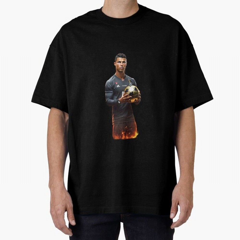 Real Goat Cristiano Ronaldo Oversized T-Shirt Bring a Champion Mindset to FIFA World Cup 2026 Group Stage Spirit, Highlighting Argentina, France and Brazil, Haaland and Mbappe, Championship Spirit, Famous Goals, Roaring Crowds and International