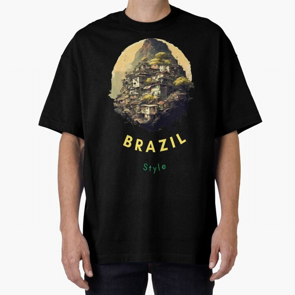 Brazil Style, Japanese Architecture Oversized T-Shirt Celebrate Fan Favorites in FIFA World Cup 2026 USA Canada Mexico Spirit, Featuring England, France and Netherlands, Mbappe and Neymar, Game Day Rituals, Football Legends, Country Pride and the