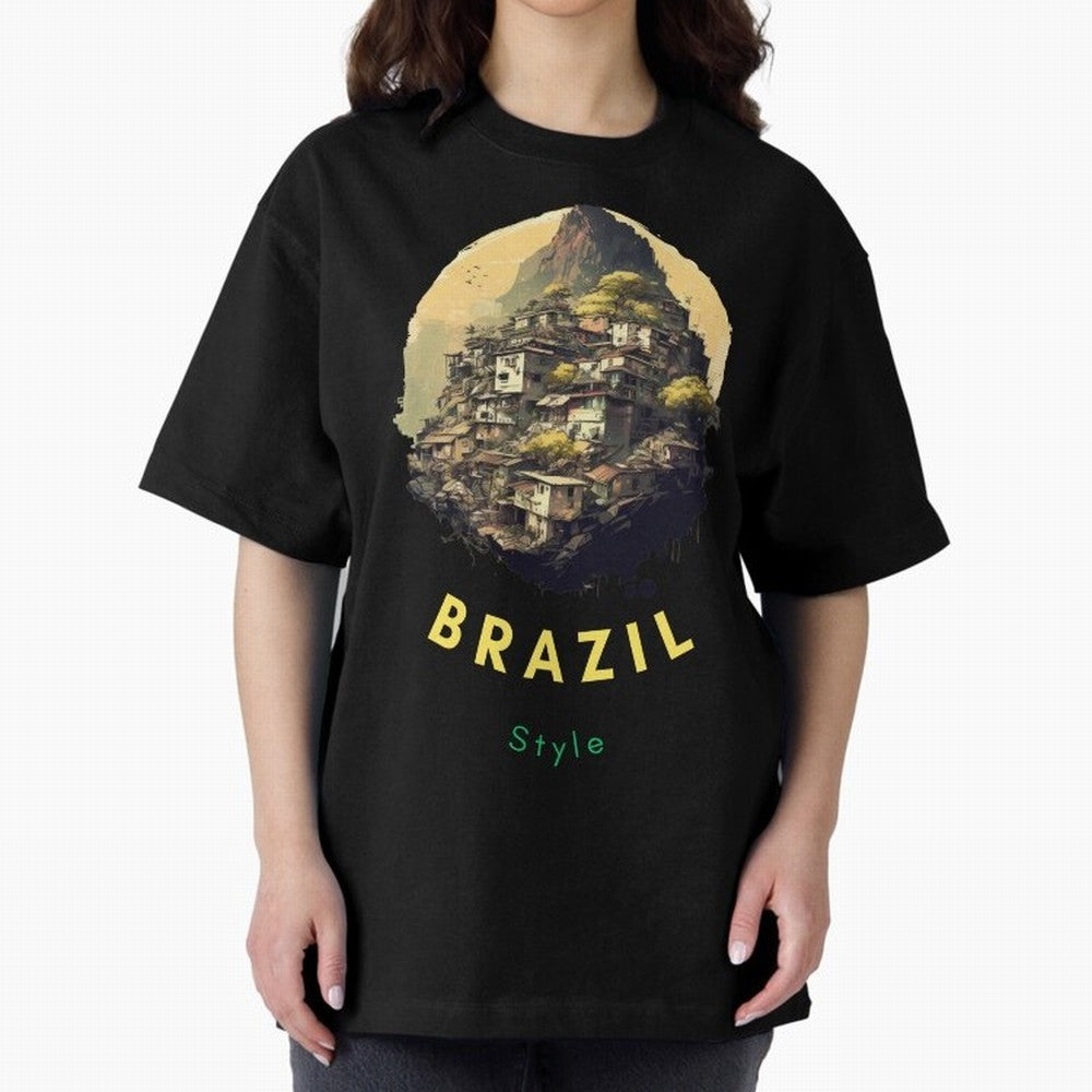 Brazil Style, Japanese Architecture Oversized T-Shirt Celebrate Fan Favorites in FIFA World Cup 2026 USA Canada Mexico Spirit, Featuring England, France and Netherlands, Mbappe and Neymar, Game Day Rituals, Football Legends, Country Pride and the