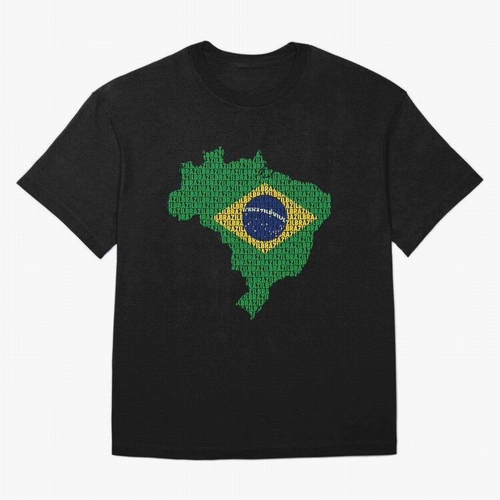 Map of Brazil (Brazil) Oversized T-Shirt Make Memories around Match Day Hype around FIFA World Cup 2026, Mbappe and Neymar, Germany, Soccer Culture, Superstar Moments, National Team Dreams and Competitive Fire; Made for Die Hard Supporters, Soccer