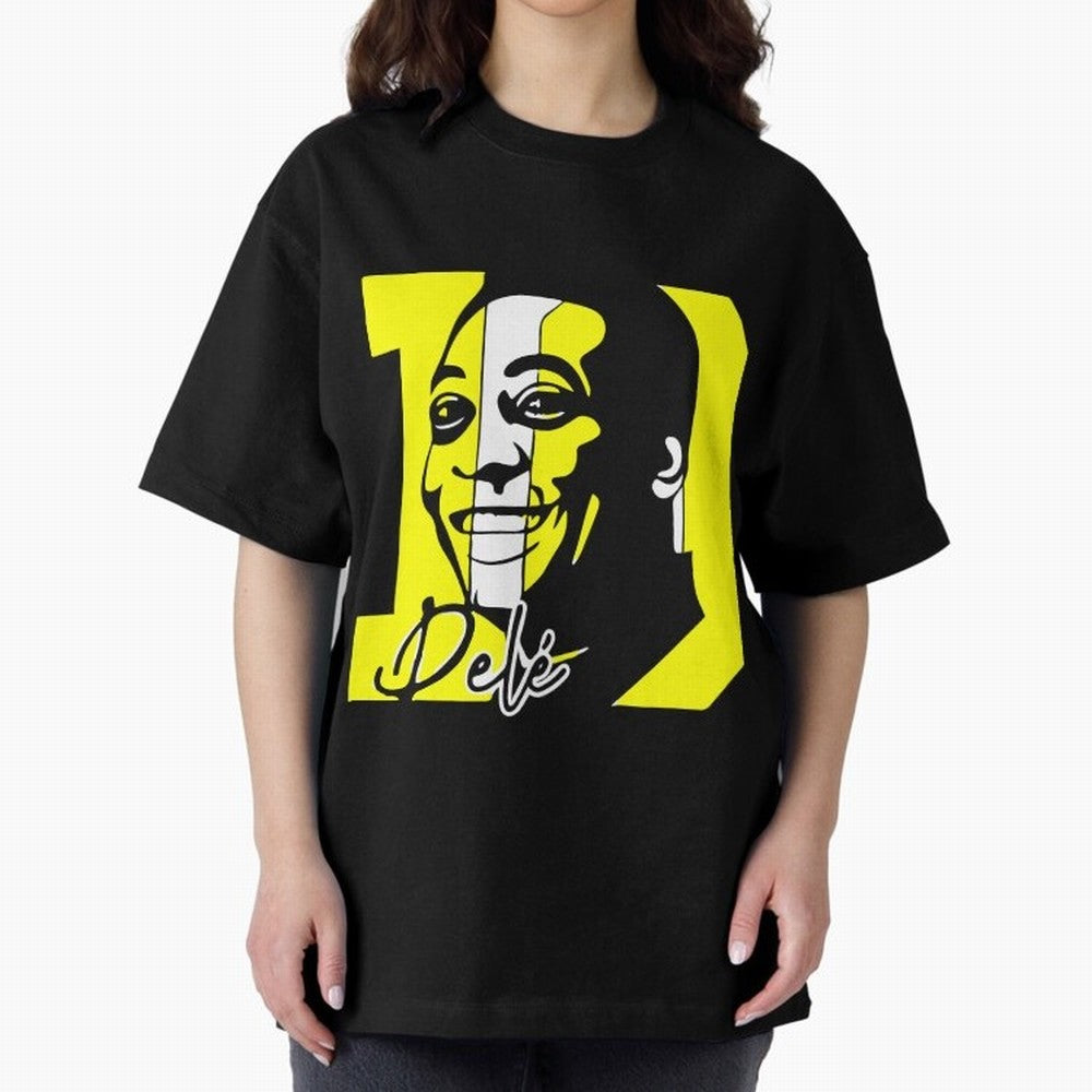 Pele Soccer Brazil Player, RIP Pele - pel¨¦ [HiSVG.CoM] Oversized T-Shirt Show Championship Spirit for FIFA World Cup 2026 for Fans of Cristiano Ronaldo, Haaland and CR7 and Argentina and Brazil, Bringing Soccer Culture, Superstar Moments, National