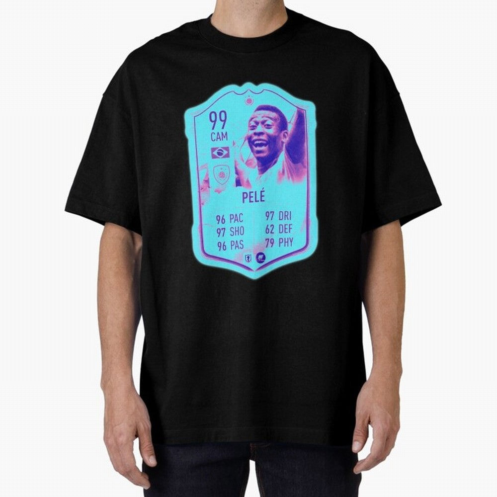 Pele Oversized T-Shirt Bring a Vintage Feel to FIFA World Cup 2026 Featuring Mbappe and Neymar, Portugal, Spain and Germany Energy, Match Day Excitement, Supporter Culture, Golden Goals and Global Football Passion; Ideal for Football Dads, Football
