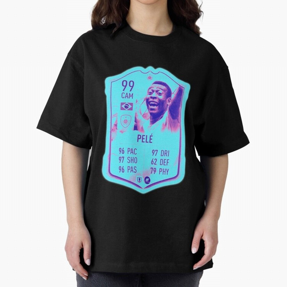 Pele Oversized T-Shirt Bring a Vintage Feel to FIFA World Cup 2026 Featuring Mbappe and Neymar, Portugal, Spain and Germany Energy, Match Day Excitement, Supporter Culture, Golden Goals and Global Football Passion; Ideal for Football Dads, Football