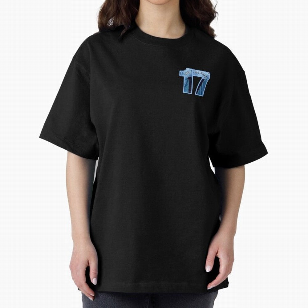 Kevin De Bruyne 17 Cut-out Oversized T-Shirt Honor Football Greatness during Match Day Hype around FIFA World Cup 2026, CR7 and Messi, Portugal, Vintage Soccer Flavor, Modern Football Stars, National Flags and Final Night Emotion; Ideal for