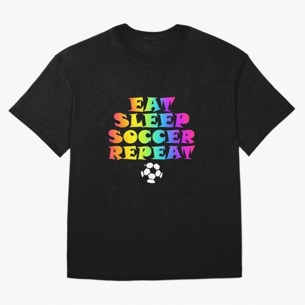 Eat Sleep Soccer Repeat - Football Active T-Shirt Make Every Kick Count in Match Day Hype around FIFA World Cup 2026 USA Canada Mexico, CR7 and Messi, Argentina, Vintage Soccer Flavor, Modern Football Stars, National Flags and Final Night Emotion;