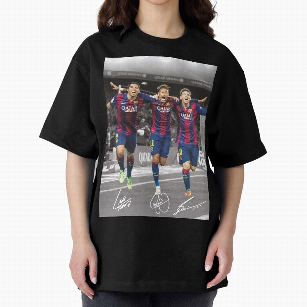 Messi Neymar Suarez Premium T-Shirt Celebrate Classic Football Spirit in Global Football Passion for FIFA World Cup 2026 USA Canada Mexico, Featuring Messi and Cristiano Ronaldo, England, France and Netherlands, Football Festival Excitement, Trophy
