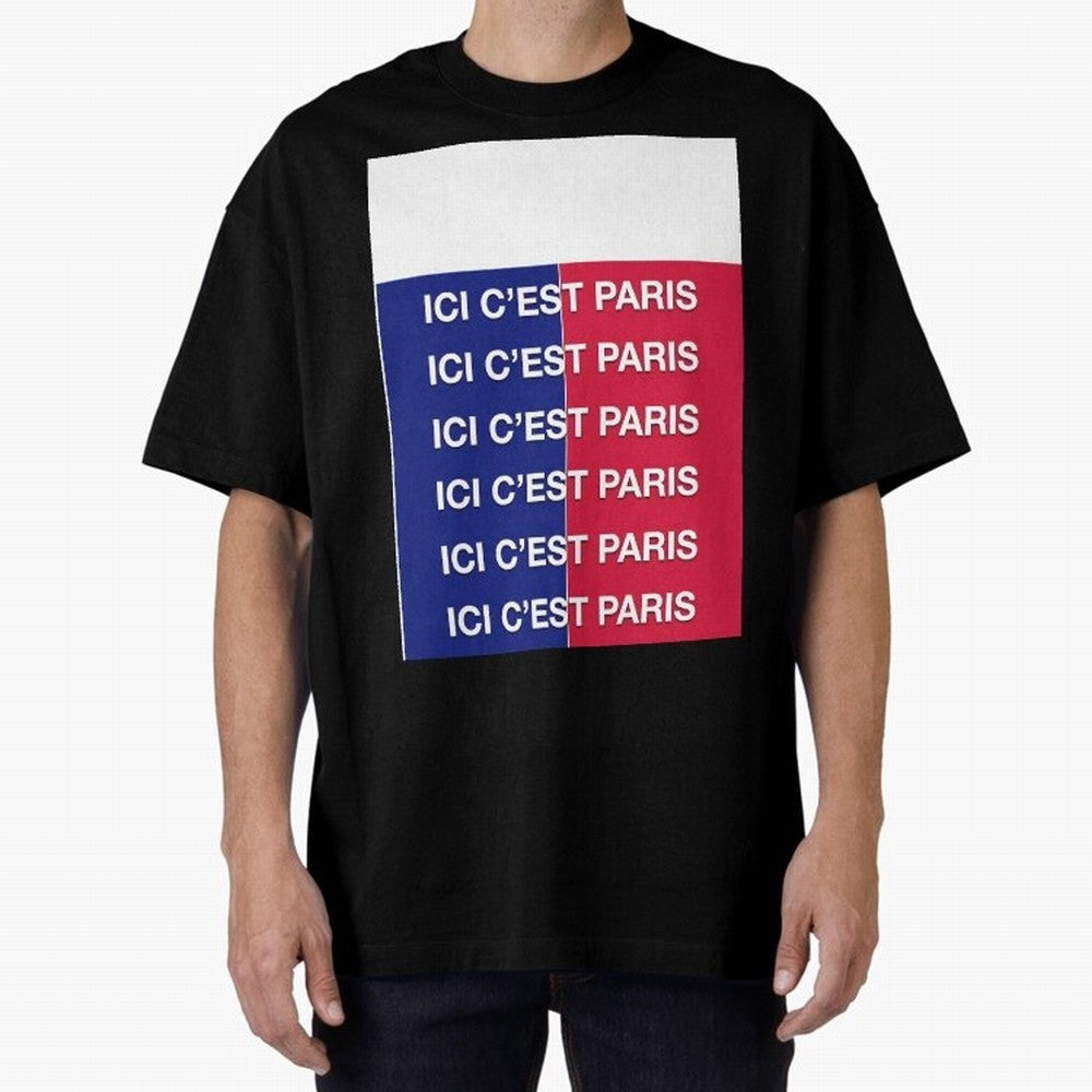 ICI C'EST PARIS Graphic T-Shirt Celebrate Football Heritage in Global Football Passion for FIFA World Cup 2026 Group Stage, Celebrating Haaland, England, France and Netherlands, Championship Spirit, Famous Goals, Roaring Crowds and International