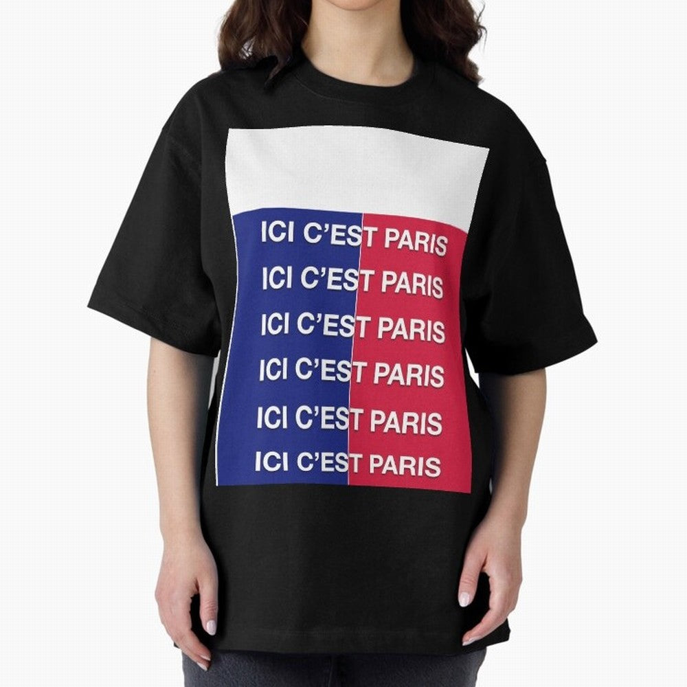 ICI C'EST PARIS Graphic T-Shirt Celebrate Football Heritage in Global Football Passion for FIFA World Cup 2026 Group Stage, Celebrating Haaland, England, France and Netherlands, Championship Spirit, Famous Goals, Roaring Crowds and International