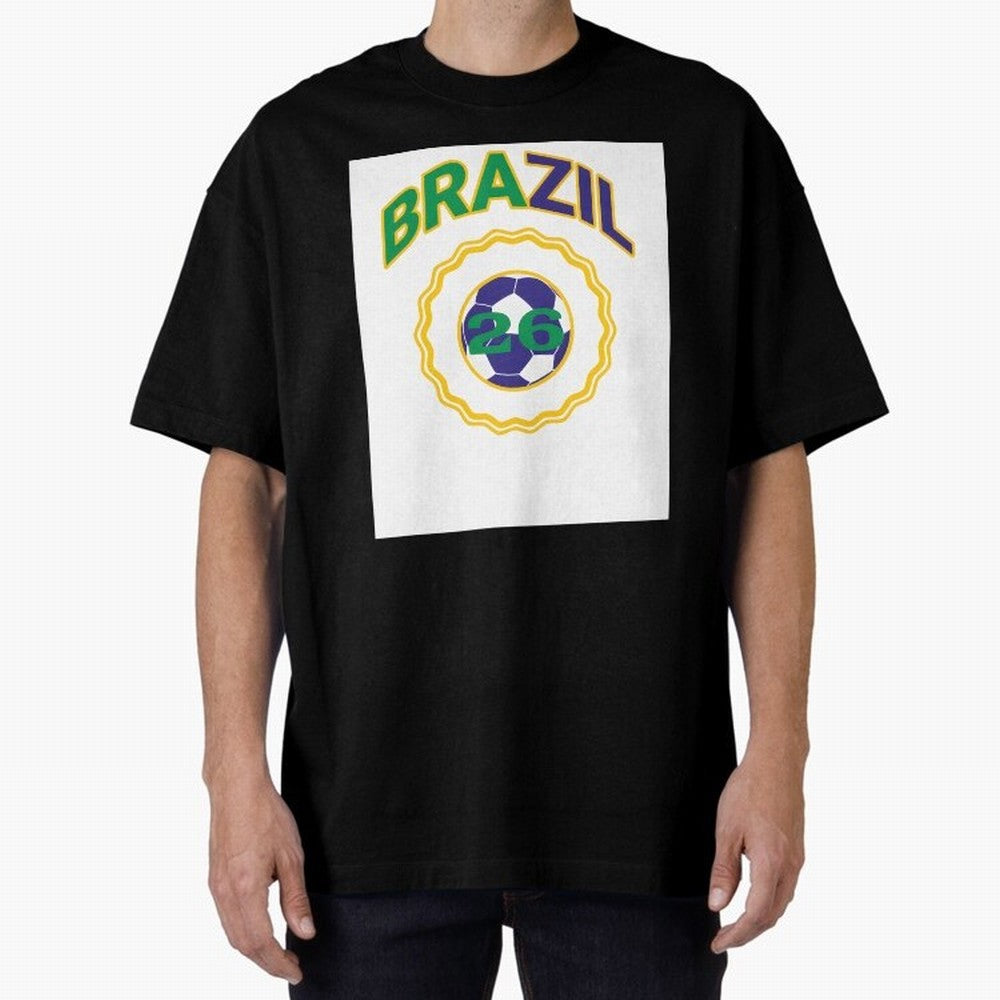 brazil 2026 world cup soccer badge Premium T-Shirt Celebrate Global Passion for Global Football Passion for FIFA World Cup 2026 USA Canada Mexico, with Haaland, Spain, Football Festival Excitement, Trophy Ambitions, Country Rivalries and Star