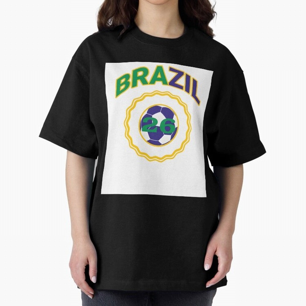 brazil 2026 world cup soccer badge Premium T-Shirt Celebrate Global Passion for Global Football Passion for FIFA World Cup 2026 USA Canada Mexico, with Haaland, Spain, Football Festival Excitement, Trophy Ambitions, Country Rivalries and Star