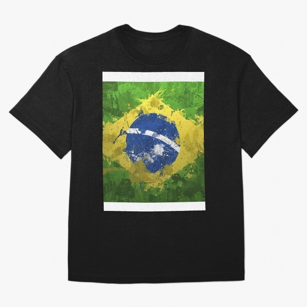 Brasilian Flag Face Mask Graphic T-Shirt Discover Match Day Hype around FIFA World Cup 2026 Group Stage, Messi, Argentina and Brazil, Football Festival Excitement, Trophy Ambitions, Country Rivalries and Star Player Buzz; Ideal for Football Dads,