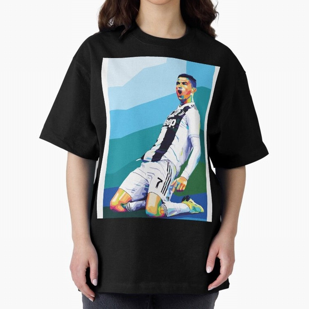 Cristiano Ronaldo Celebration Pop Art Graphic T-Shirt Enjoy FIFA World Cup 2026 Spirit, Connected to Brazil, Cristiano Ronaldo, Global Supporter Spirit, Legendary Goals, National Colors and Tournament Celebration; Ideal for Football Dads, Football
