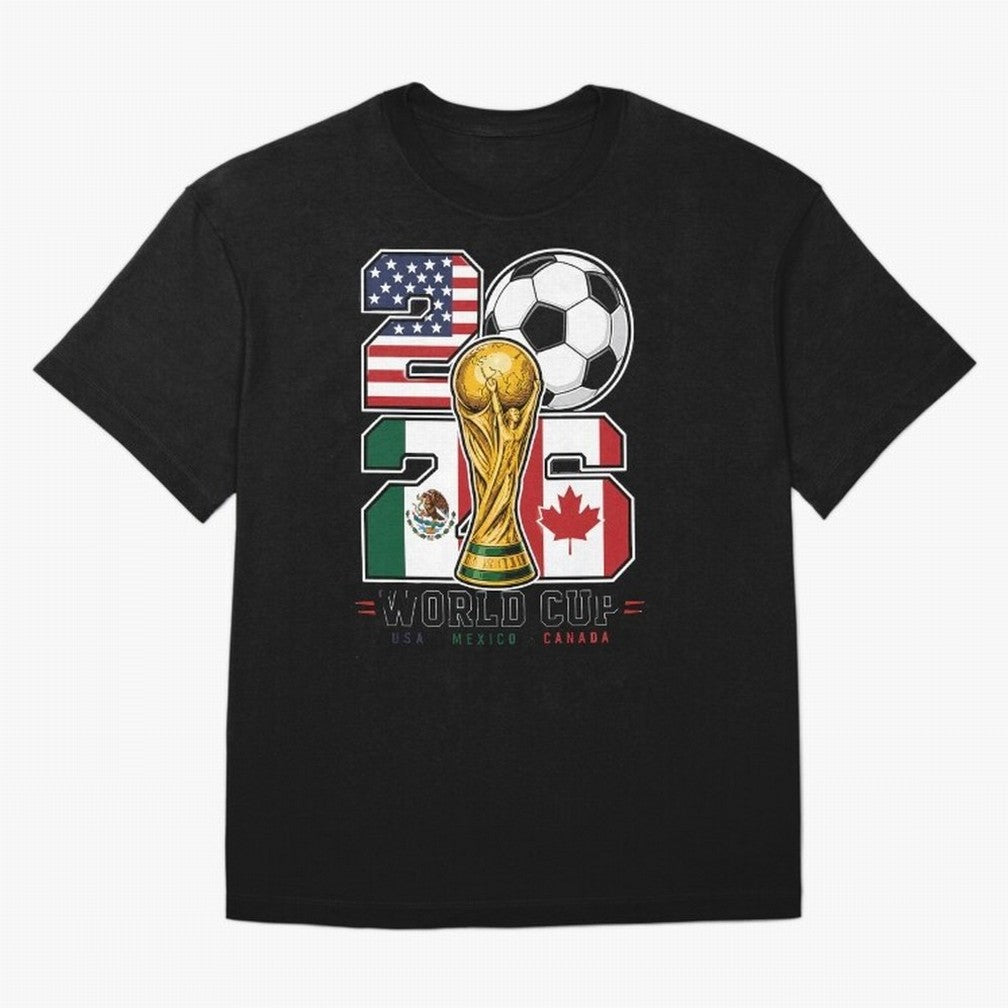 2026 Soccer World Cup Football Design Classic T-Shirt Join the Countdown to FIFA World Cup 2026 USA Canada Mexico for Fans of Mbappe and England, Bringing Champion Mindset, Group Stage Buzz, Knockout Tension and Passionate Fan Culture; Made for