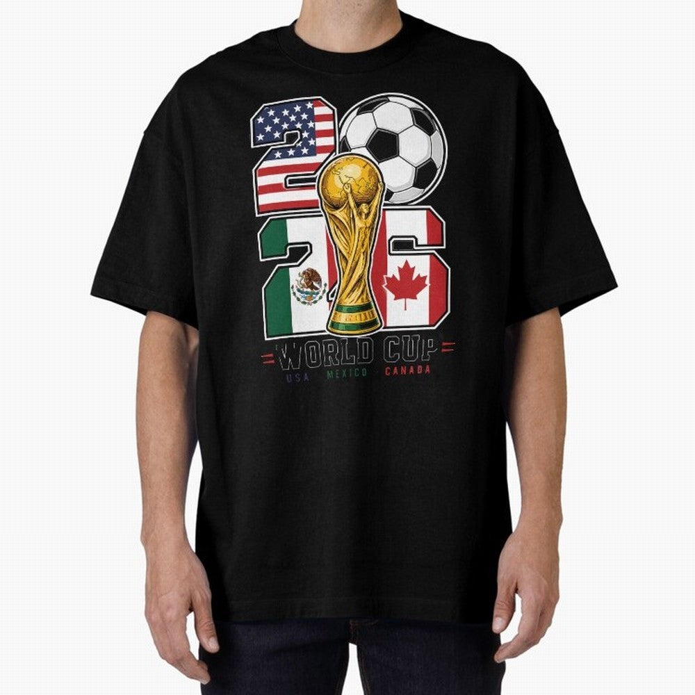 2026 Soccer World Cup Football Design Classic T-Shirt Join the Countdown to FIFA World Cup 2026 USA Canada Mexico for Fans of Mbappe and England, Bringing Champion Mindset, Group Stage Buzz, Knockout Tension and Passionate Fan Culture; Made for