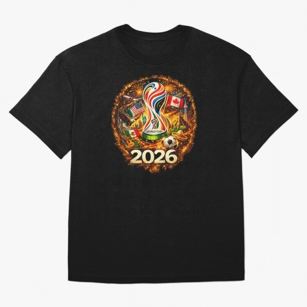 World Football Spirit 2026 USA Canada Mexico Soccer Fan Classic T-Shirt Cheer through Every Moment of FIFA World Cup 2026 USA Canada Mexico with Cristiano Ronaldo, England, France and Netherlands Energy, Stadium Chants, National Pride, Trophy