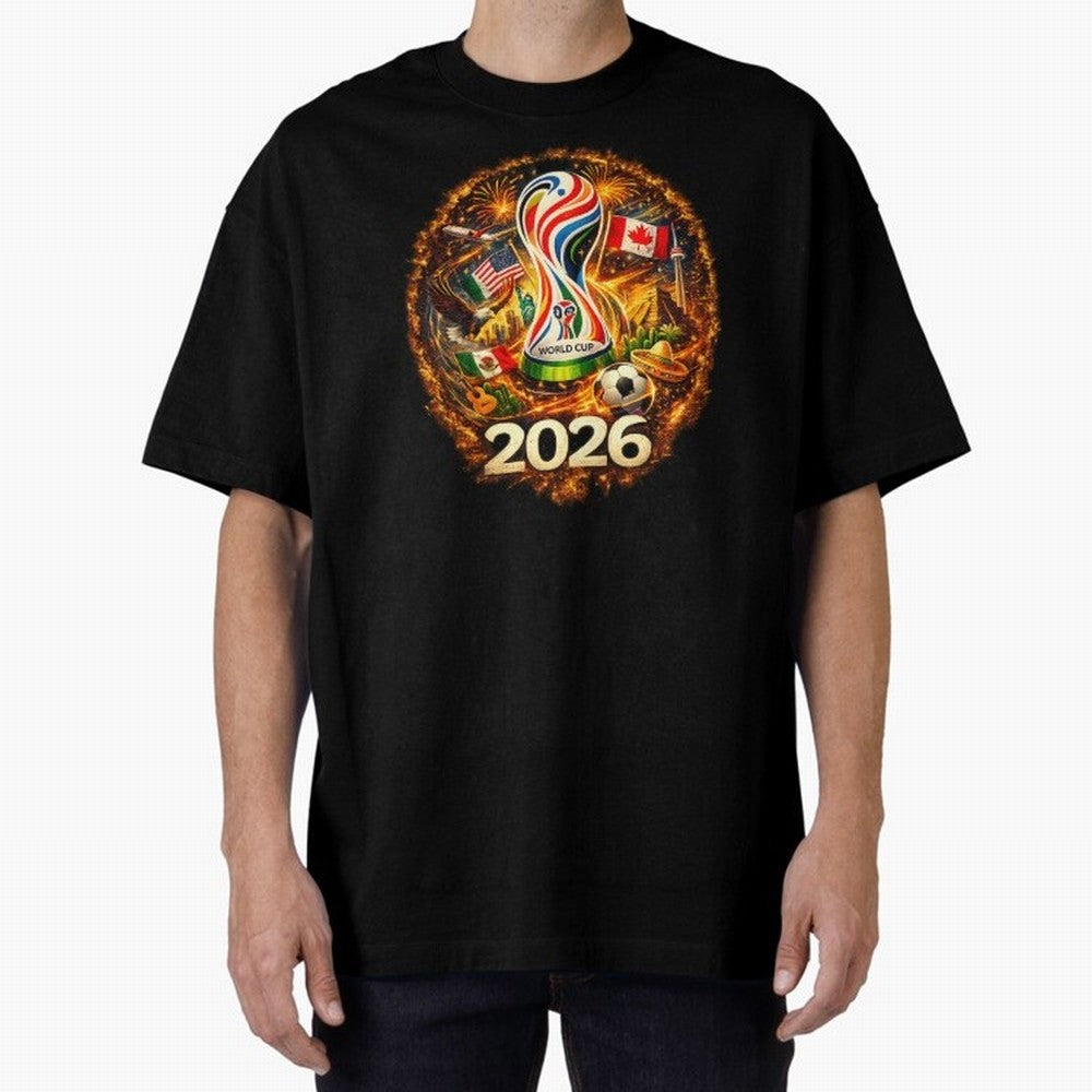World Football Spirit 2026 USA Canada Mexico Soccer Fan Classic T-Shirt Cheer through Every Moment of FIFA World Cup 2026 USA Canada Mexico with Cristiano Ronaldo, England, France and Netherlands Energy, Stadium Chants, National Pride, Trophy