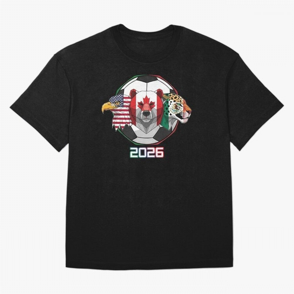 North American Soccer Animals 2026 Classic T-Shirt Turn Football Passion into Global Football Passion for FIFA World Cup 2026 USA Canada Mexico, Made for Messi, Neymar and Mbappe, England, Goal Celebration Energy, Supporter Heritage, Football Icons