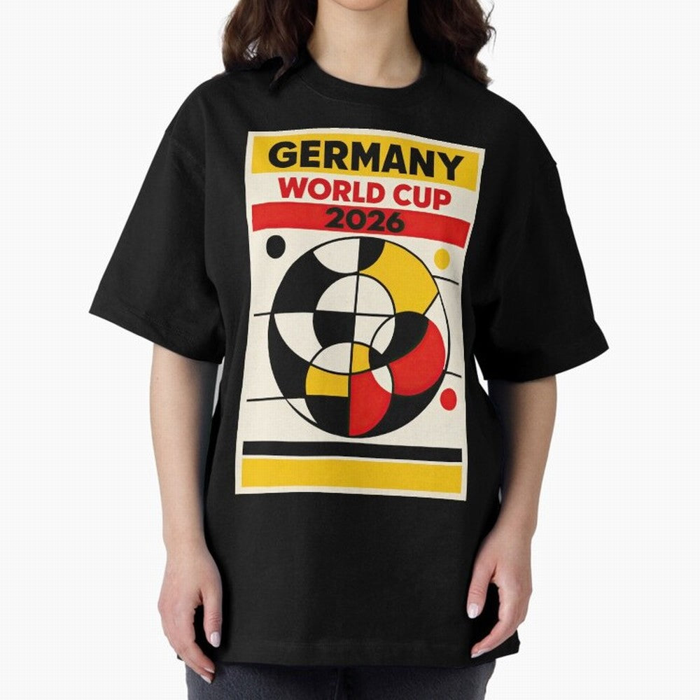 Elegant and Geometrical Germany World Cup 2026 Poster Classic T-Shirt Feel FIFA World Cup 2026 USA Canada Mexico for Fans of Neymar, Haaland and Cristiano Ronaldo and England and Germany, Bringing Soccer Culture, Superstar Moments, National Team