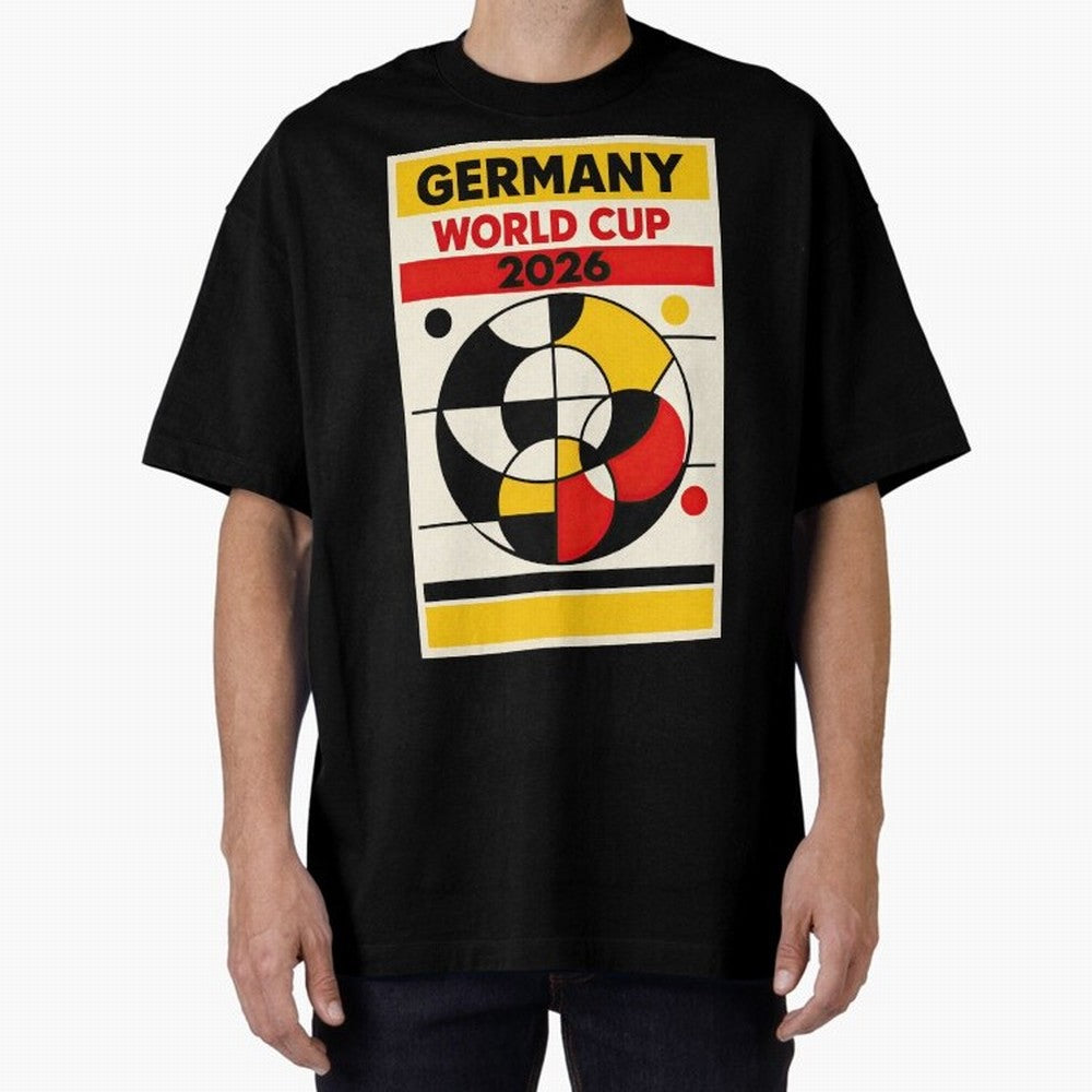 Elegant and Geometrical Germany World Cup 2026 Poster Classic T-Shirt Feel FIFA World Cup 2026 USA Canada Mexico for Fans of Neymar, Haaland and Cristiano Ronaldo and England and Germany, Bringing Soccer Culture, Superstar Moments, National Team