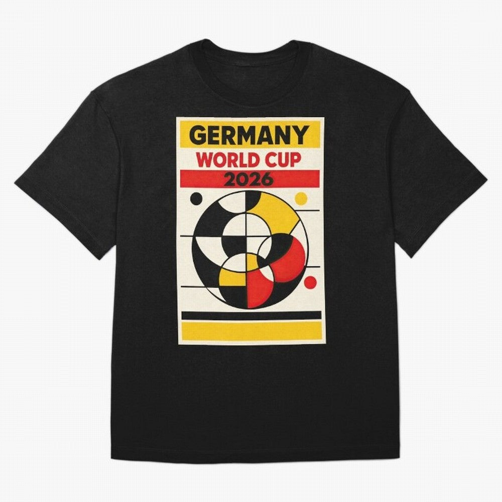 Elegant and Geometrical Germany World Cup 2026 Poster Classic T-Shirt Feel FIFA World Cup 2026 USA Canada Mexico for Fans of Neymar, Haaland and Cristiano Ronaldo and England and Germany, Bringing Soccer Culture, Superstar Moments, National Team