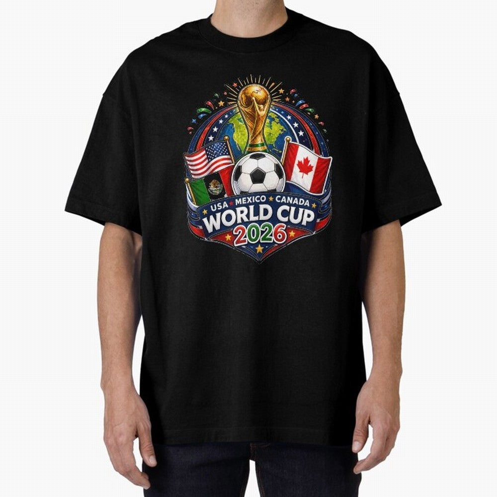 World Cup 2026 Sticker ¨C USA Mexico Canada Football Trophy Design Classic T-Shirt Cheer for Global Football Passion for FIFA World Cup 2026 Group Stage, Driven by Haaland, Brazil, Portugal and Argentina, Championship Spirit, Famous Goals, Roaring