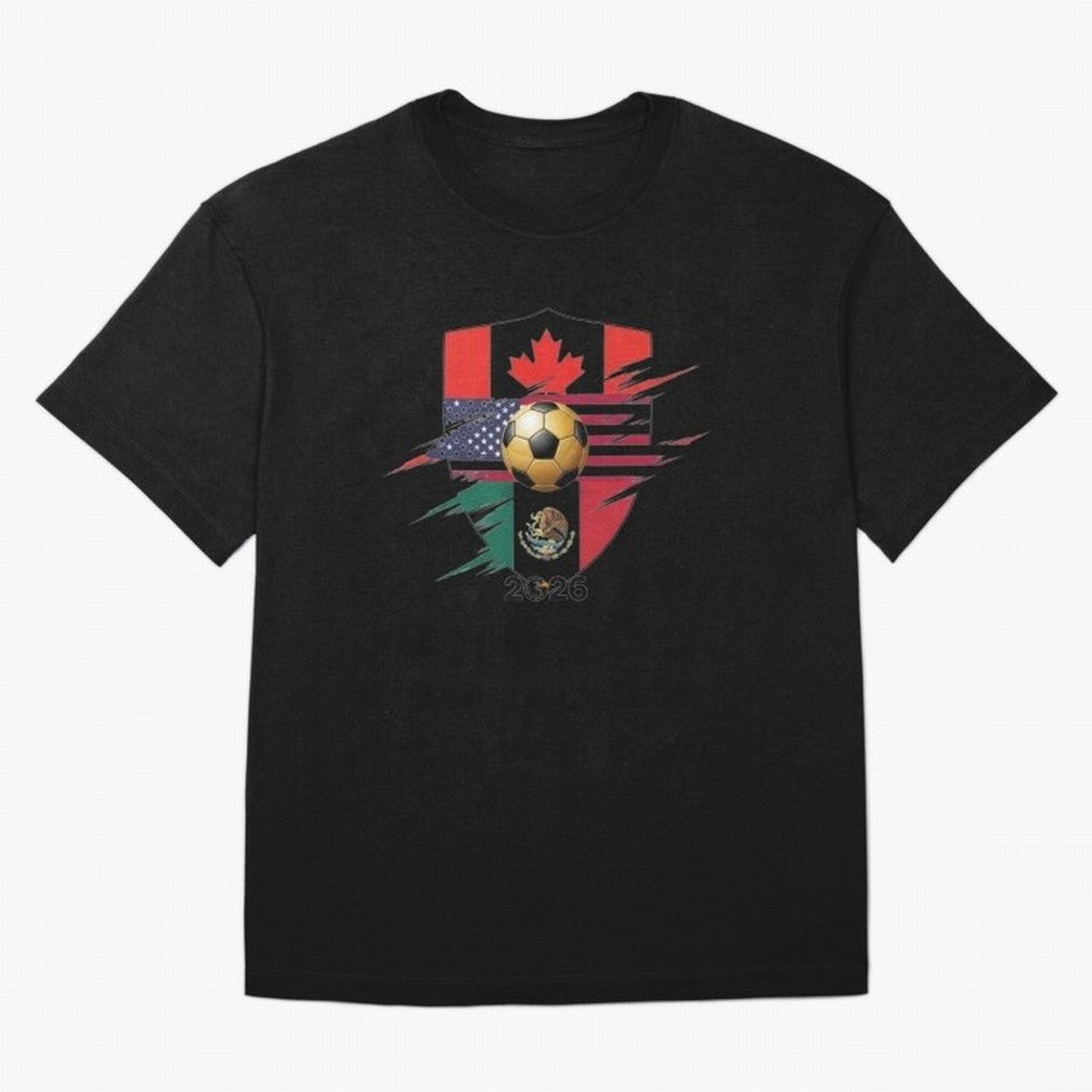 Golden Soccer Ball 2026 Host Nations Emblem Classic T-Shirt Make Your Look Match FIFA World Cup 2026 Group Stage Celebrating Messi, England Energy, Soccer Culture, Superstar Moments, National Team Dreams and Competitive Fire; Ideal for Fans Who
