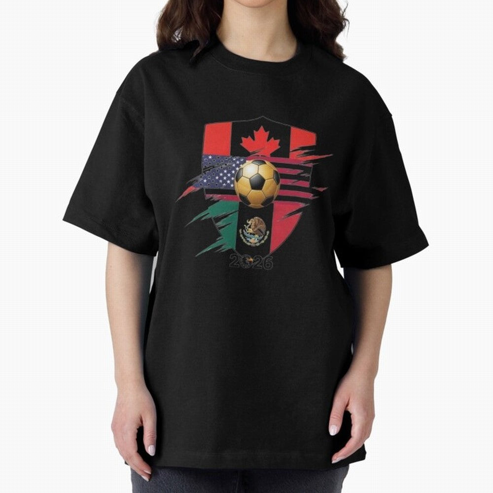 Golden Soccer Ball 2026 Host Nations Emblem Classic T-Shirt Make Your Look Match FIFA World Cup 2026 Group Stage Celebrating Messi, England Energy, Soccer Culture, Superstar Moments, National Team Dreams and Competitive Fire; Ideal for Fans Who