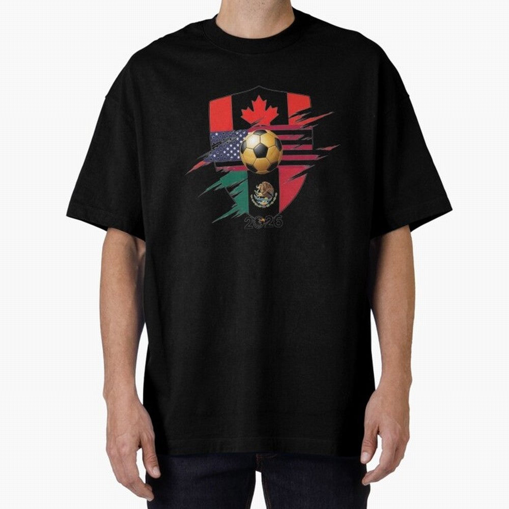 Golden Soccer Ball 2026 Host Nations Emblem Classic T-Shirt Make Your Look Match FIFA World Cup 2026 Group Stage Celebrating Messi, England Energy, Soccer Culture, Superstar Moments, National Team Dreams and Competitive Fire; Ideal for Fans Who