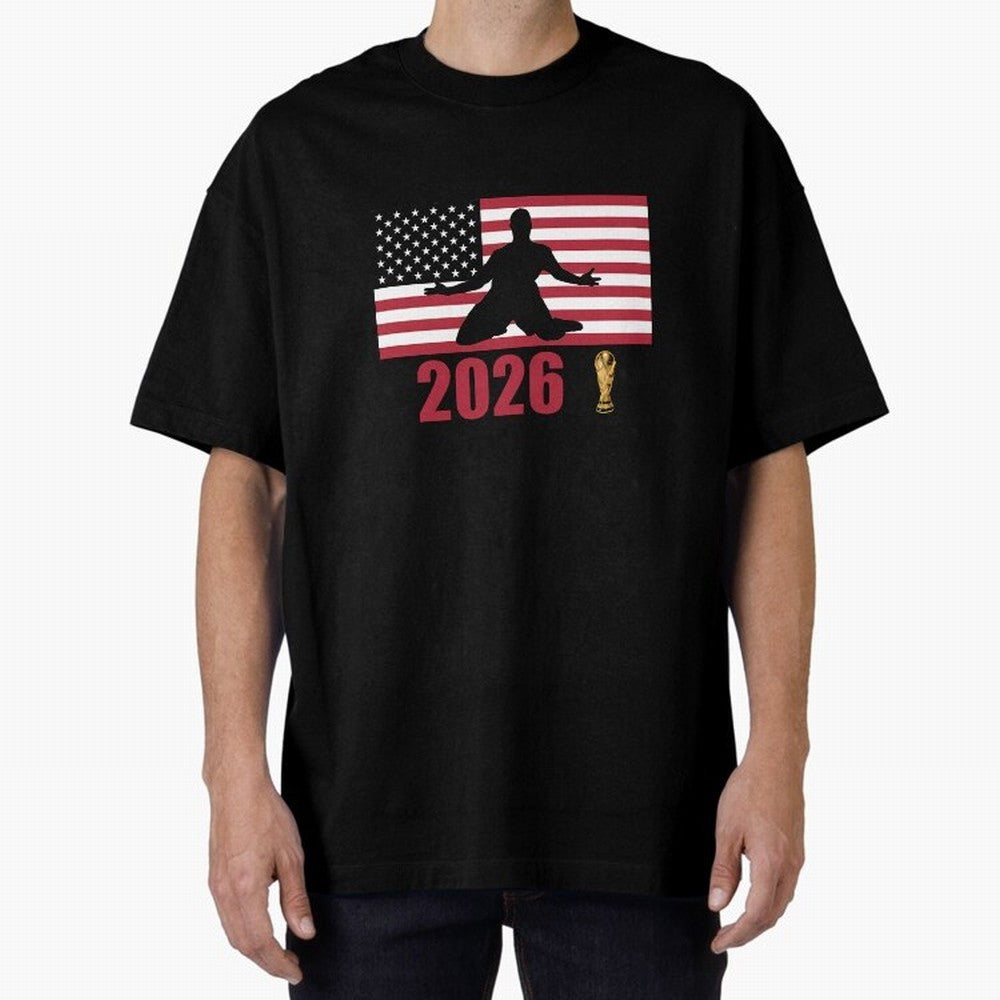 USA World Cup 2026 T-Shirt_84815866 Classic T-Shirt Stand with Global Football Passion for FIFA World Cup 2026 Group Stage, Driven by Mbappe and Neymar, Argentina, Championship Spirit, Famous Goals, Roaring Crowds and International Football Unity;