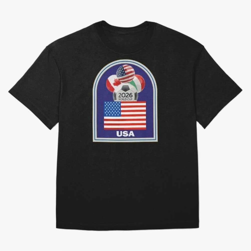 USA 2026 Soccer T-shirt Classic T-Shirt Step into Match Day Hype around FIFA World Cup 2026 USA Canada Mexico, Messi, France, Champion Mindset, Group Stage Buzz, Knockout Tension and Passionate Fan Culture; Ideal for Passionate Fans Who Love