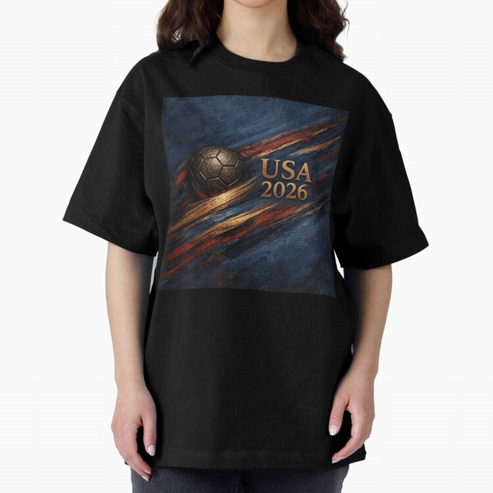 Bronze Inspired USA 2026 Soccer Theme Classic T-Shirt Join Global Football Passion for FIFA World Cup 2026 USA Canada Mexico, Centered on CR7 and Messi, Portugal, Sports Nostalgia, International Competition, Famous Players and Unforgettable