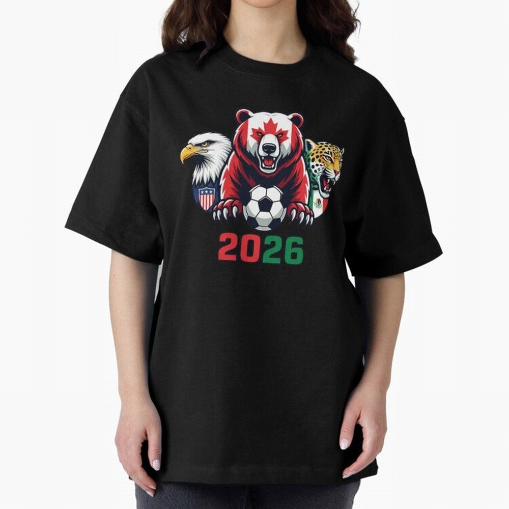 World Cup 2026 USA Canada Mexico Host Mascots Classic T-Shirt Carry the Dream of FIFA World Cup 2026 Group Stage for Fans of Messi and France, Bringing Football History, Final Match Energy, Crowd Noise and Once in a Lifetime Moments; Built for