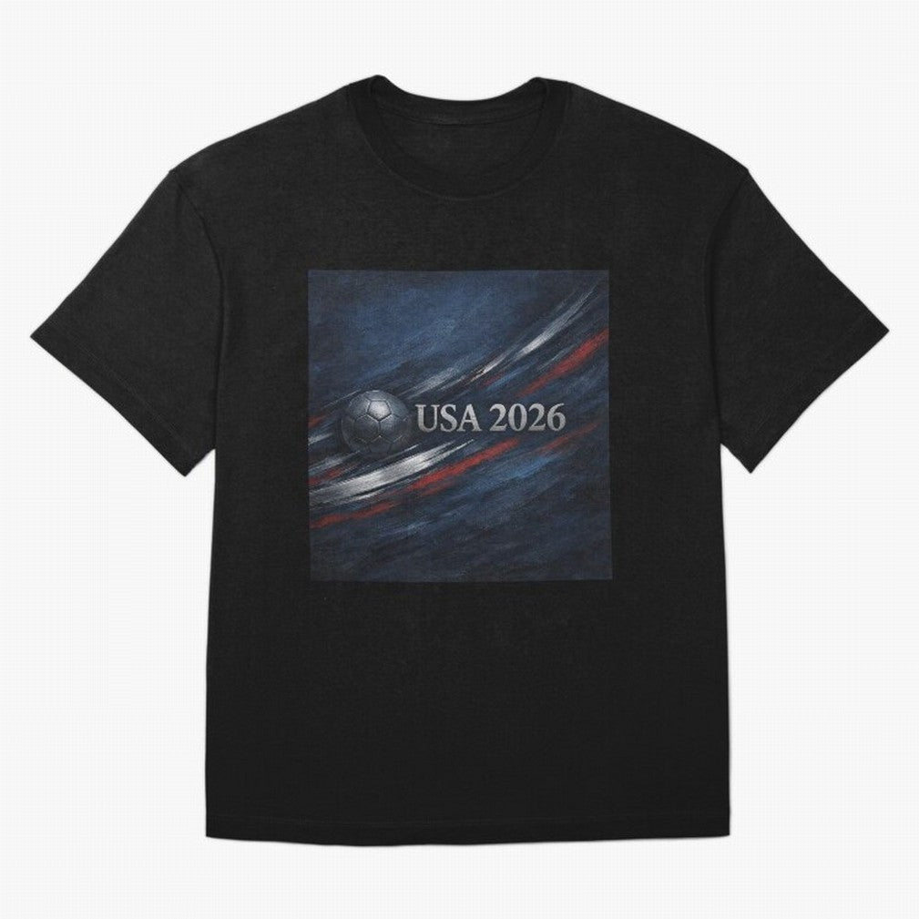 USA 2026 Soccer Emblem Inspired Classic T-Shirt Feel Global Football Passion for FIFA World Cup 2026 Group Stage, Featuring Haaland and Mbappe, Netherlands, Worldwide Fan Energy, Dramatic Goals, Stadium Lights and Championship Celebrations; Made