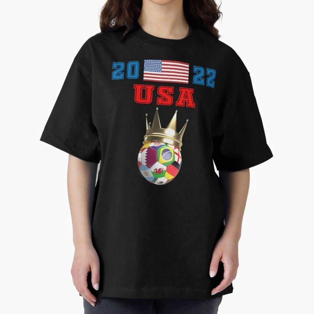Keep Calm and support USA Football Flag Soccer Jersey Classic T-Shirt Share the Excitement of Global Football Passion for FIFA World Cup 2026 Group Stage, with Haaland and Mbappe, Spain and Netherlands, Champion Mindset, Group Stage Buzz, Knockout
