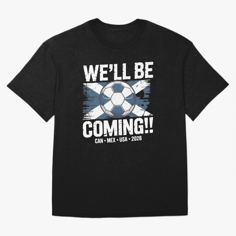 Scotland 2026 Football Qualification National Pride Classic T-Shirt Follow the Final Road of FIFA World Cup 2026 USA Canada Mexico Spirit, Driven by Spain, Messi, Worldwide Fan Energy, Dramatic Goals, Stadium Lights and Championship Celebrations;