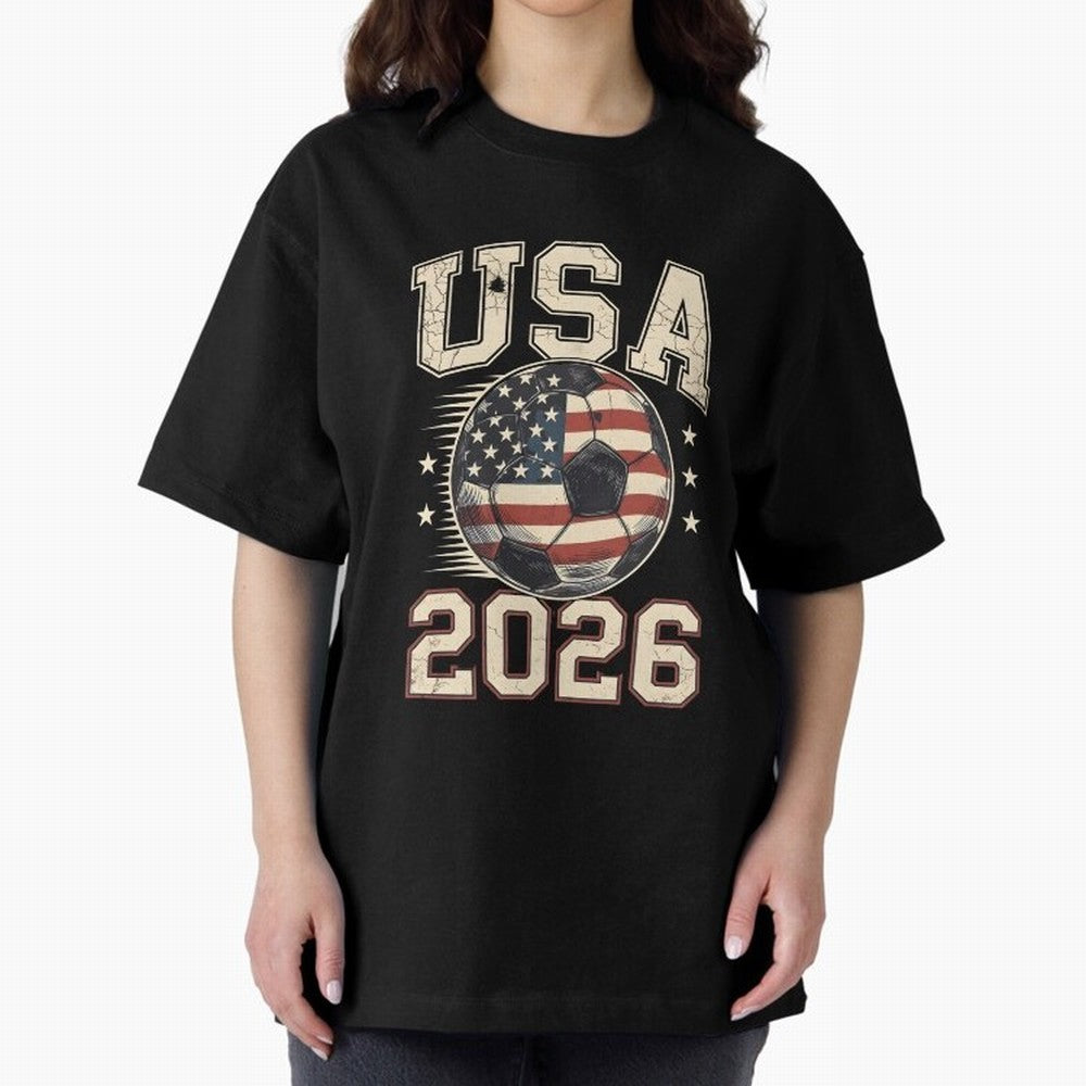 USA 2026 World Cup Soccer Classic T-Shirt Cheer for FIFA World Cup 2026 Spirit, Highlighting England, Messi, CR7 and Mbappe, Championship Spirit, Famous Goals, Roaring Crowds and International Football Unity; Perfect for Supporters Who Want Bold