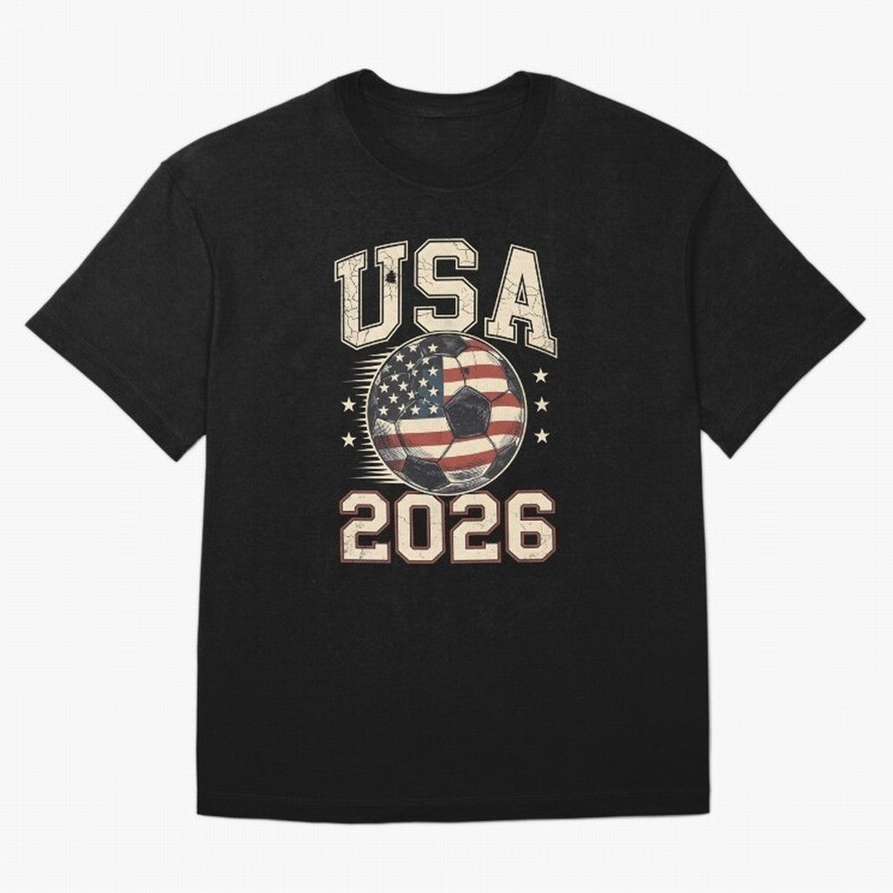 USA 2026 World Cup Soccer Classic T-Shirt Cheer for FIFA World Cup 2026 Spirit, Highlighting England, Messi, CR7 and Mbappe, Championship Spirit, Famous Goals, Roaring Crowds and International Football Unity; Perfect for Supporters Who Want Bold